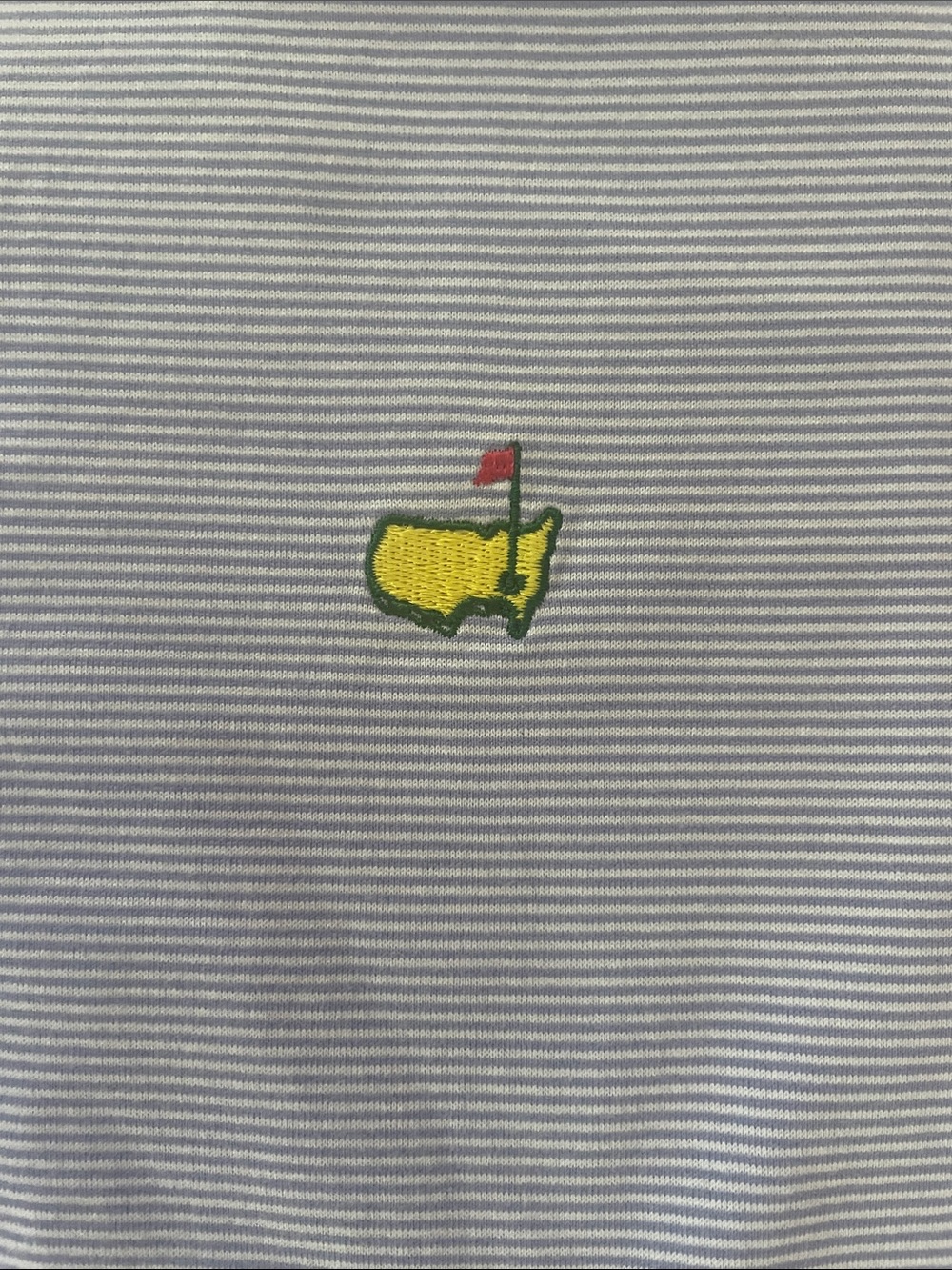 Magnolia Lane Masters Golf Polo Vintage Label Pima Cotton Purple & White Stripe - Picture 6 of 12